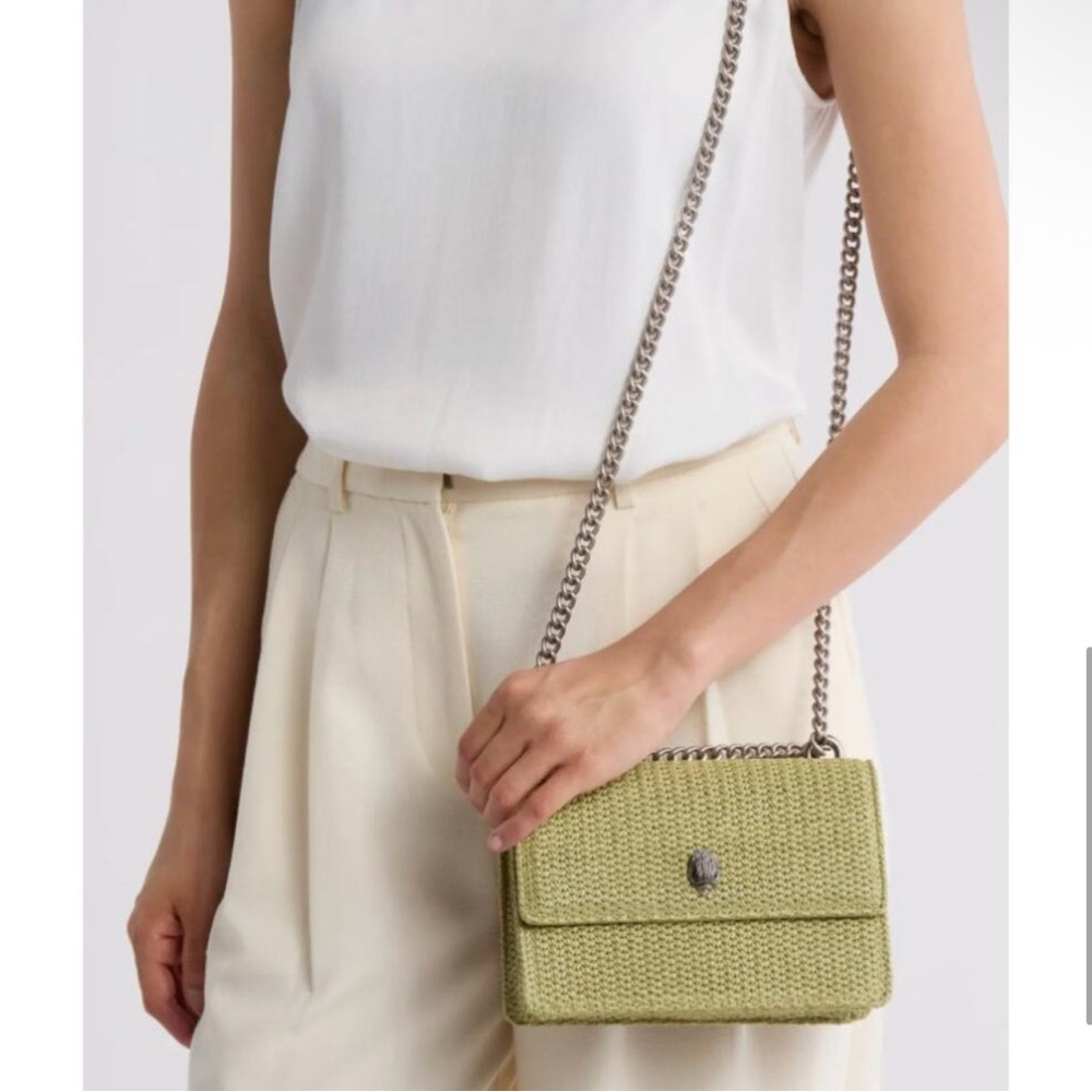Kurt Geiger London Elegant raffia woven Crossbody Bag! NWT! NEW IN BOX! - Picture 3 of 9